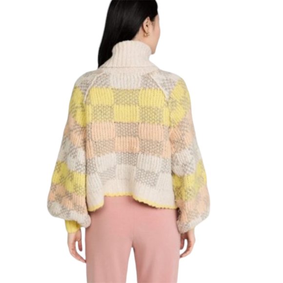 Free People Check Me Out Pullover Sweater Size Small Bright Colourful - Picture 3 of 16